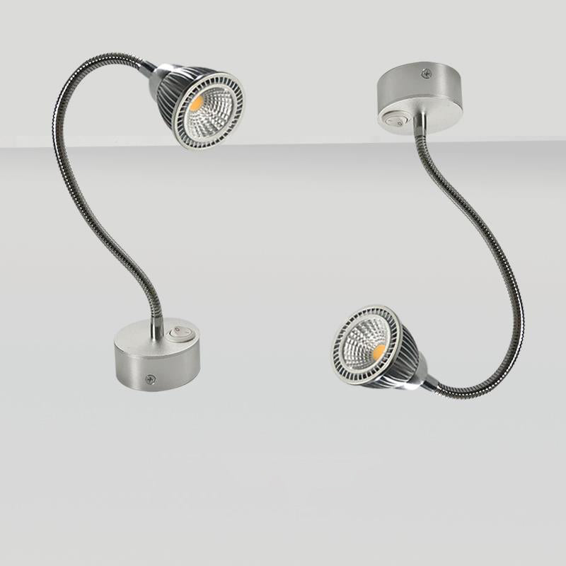 Lampada da Parete LED a Cono in Alluminio Gooseneck Industriale Contemporanea per Uso Notturno