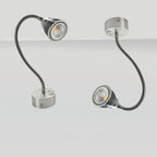Lampada da Parete LED a Cono in Alluminio Gooseneck Industriale Contemporanea per Uso Notturno