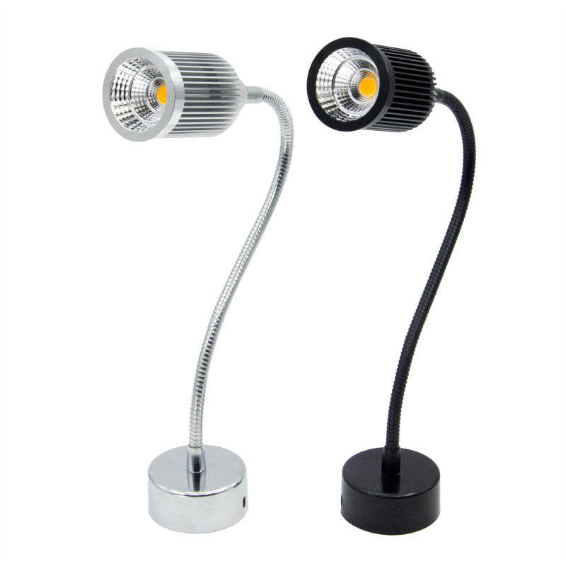 Lampada da Parete LED a Cono in Alluminio Gooseneck Industriale Contemporanea per Uso Notturno