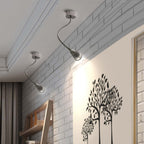 Lampada da Parete LED a Cono in Alluminio Gooseneck Industriale Contemporanea per Uso Notturno