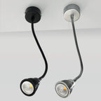 Lampada da Parete LED a Cono in Alluminio Gooseneck Industriale Contemporanea per Uso Notturno