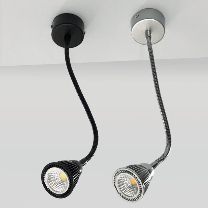 Lampada da Parete LED a Cono in Alluminio Gooseneck Industriale Contemporanea per Uso Notturno