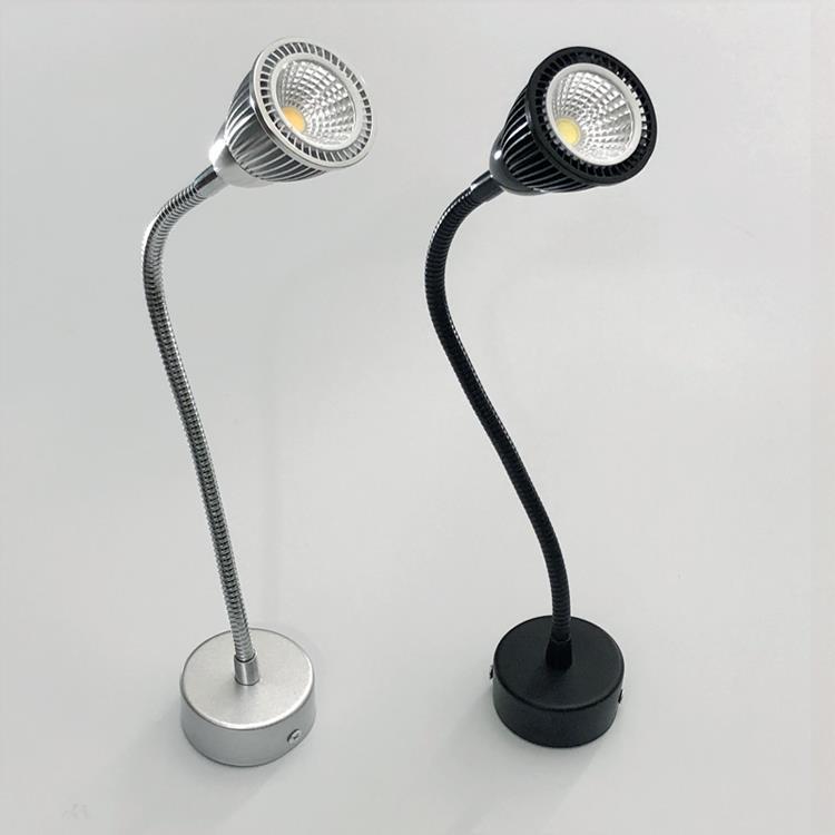 Lampada da Parete LED a Cono in Alluminio Gooseneck Industriale Contemporanea per Uso Notturno
