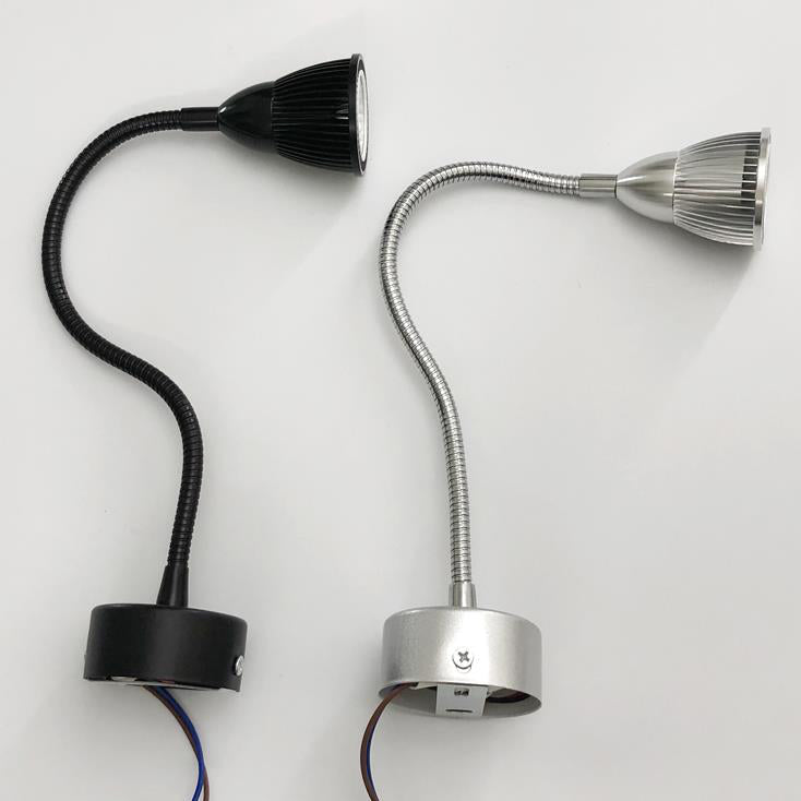 Lampada da Parete LED a Cono in Alluminio Gooseneck Industriale Contemporanea per Uso Notturno