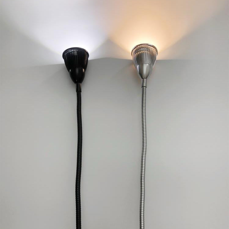 Lampada da Parete LED a Cono in Alluminio Gooseneck Industriale Contemporanea per Uso Notturno