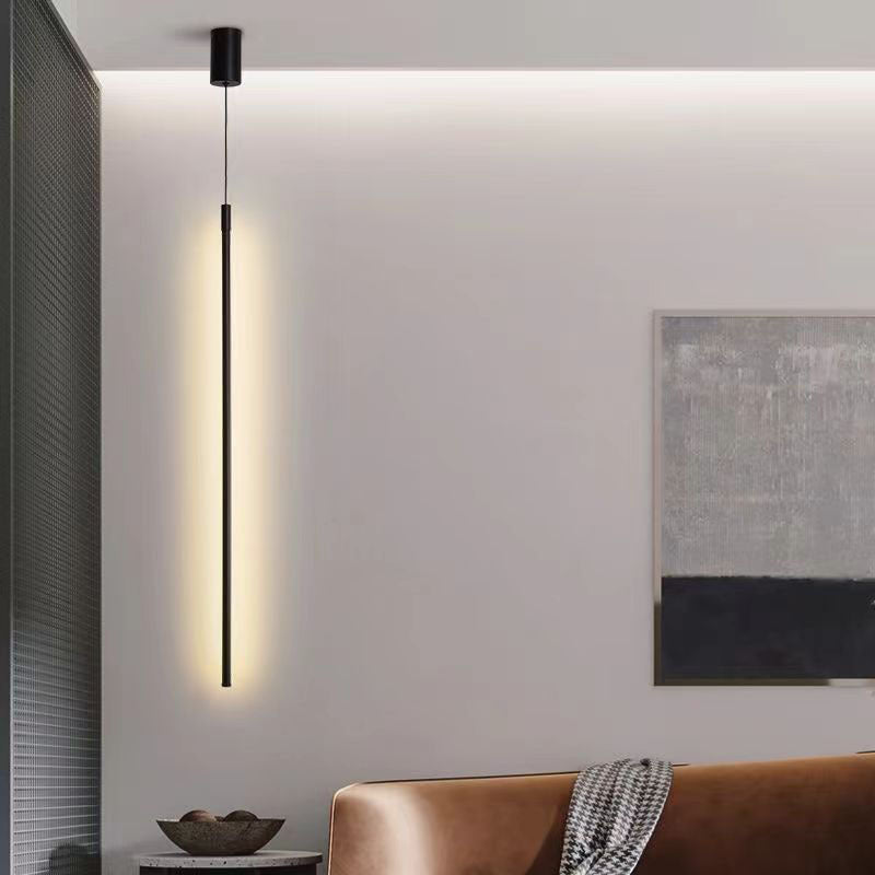 Lampada a sospensione LED cilindrica in alluminio e silicone minimalista moderna per camera da letto
