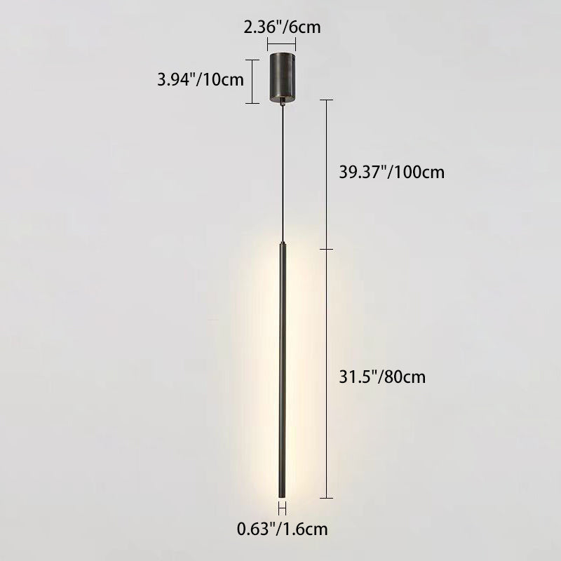 Lampada a sospensione LED cilindrica in alluminio e silicone minimalista moderna per camera da letto