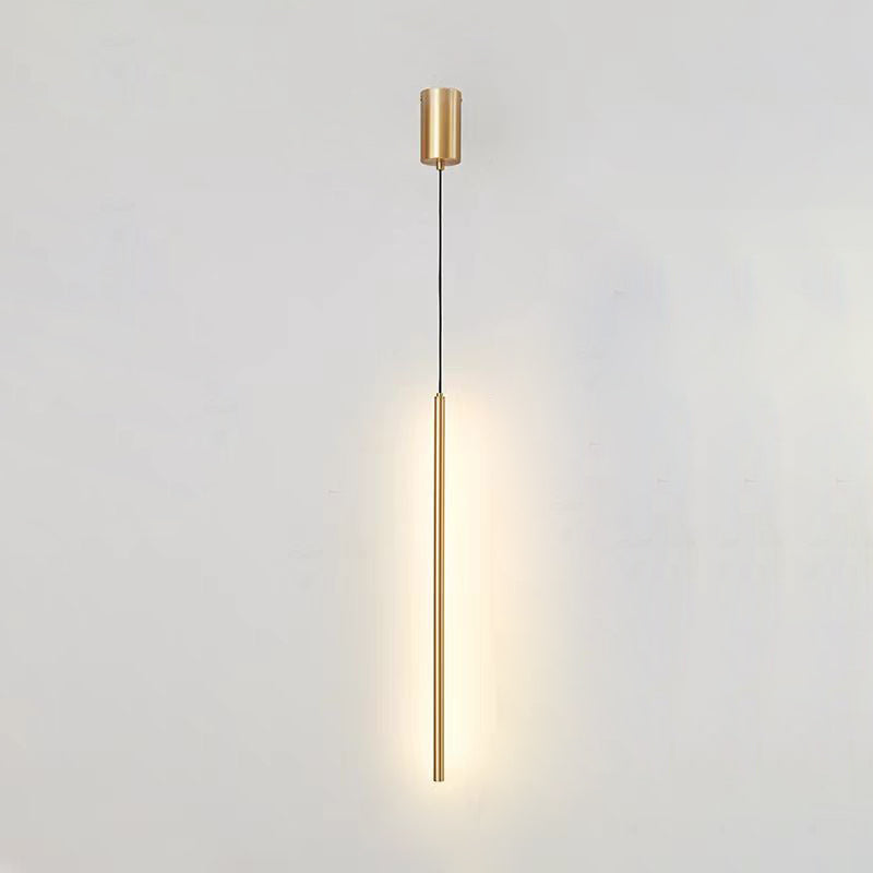 Lampada a sospensione LED cilindrica in alluminio e silicone minimalista moderna per camera da letto