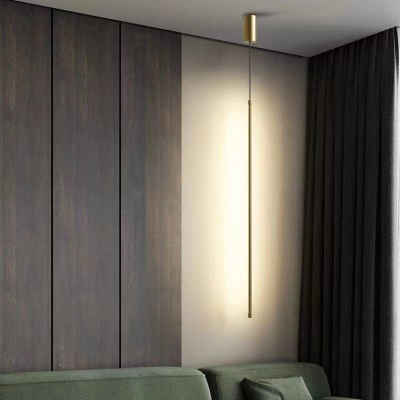 Lampada a sospensione LED cilindrica in alluminio e silicone minimalista moderna per camera da letto