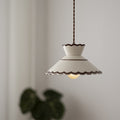Lampadario Tradizionale in Ceramica e Ferro a Forma di Cono con 1 Luce per Camera da Letto e Soggiorno