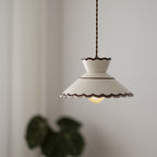 Lampadario Tradizionale in Ceramica e Ferro a Forma di Cono con 1 Luce per Camera da Letto e Soggiorno