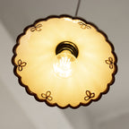 Lampadario Tradizionale in Ceramica e Ferro a Forma di Cono con 1 Luce per Camera da Letto e Soggiorno