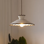 Lampadario Tradizionale in Ceramica e Ferro a Forma di Cono con 1 Luce per Camera da Letto e Soggiorno