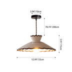 Lampadario Tradizionale in Ceramica e Ferro a Forma di Cono con 1 Luce per Camera da Letto e Soggiorno