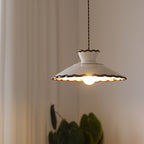 Lampadario Tradizionale in Ceramica e Ferro a Forma di Cono con 1 Luce per Camera da Letto e Soggiorno