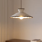 Lampadario Tradizionale in Ceramica e Ferro a Forma di Cono con 1 Luce per Camera da Letto e Soggiorno