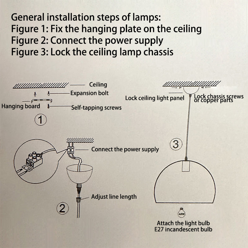 Lampadario Tradizionale in Ceramica e Ferro a Forma di Cono con 1 Luce per Camera da Letto e Soggiorno