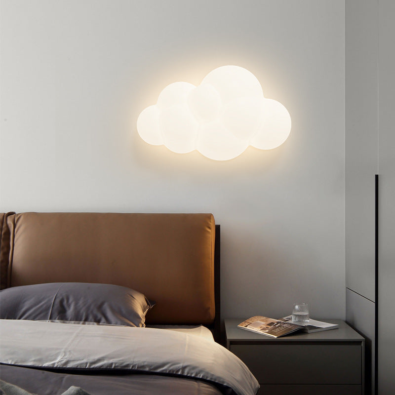 Lampada da Parete LED a Forma di Nuvola in PE Creativa e Contemporanea per Camera da Letto e Soggiorno