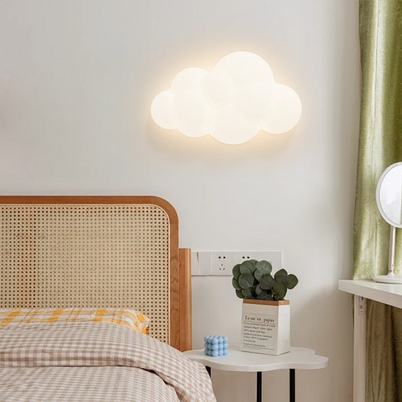 Lampada da Parete LED a Forma di Nuvola in PE Creativa e Contemporanea per Camera da Letto e Soggiorno