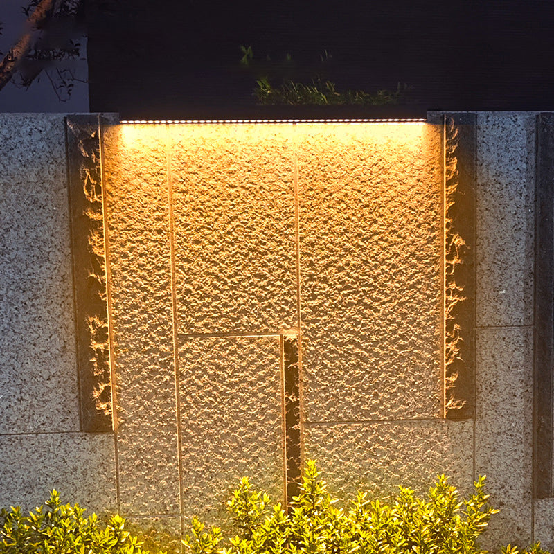 Lampada da Parete LED da Esterno con Striscia in Alluminio Temperato e Vetro, Impermeabile e Minimalista