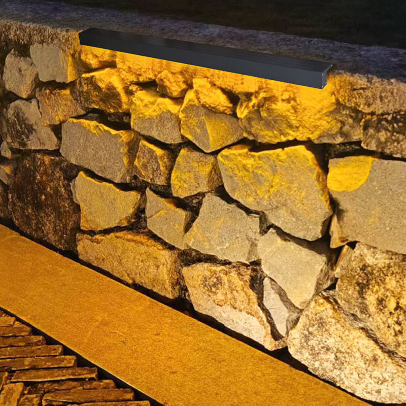 Lampada da Parete LED da Esterno con Striscia in Alluminio Temperato e Vetro, Impermeabile e Minimalista