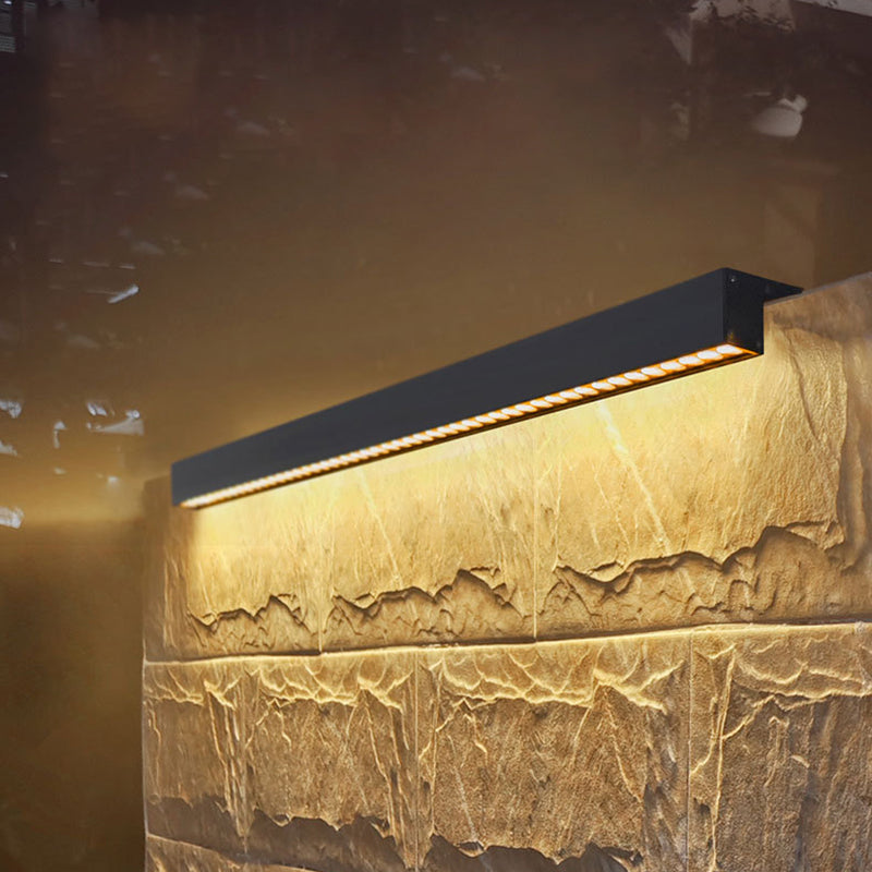 Lampada da Parete LED da Esterno con Striscia in Alluminio Temperato e Vetro, Impermeabile e Minimalista