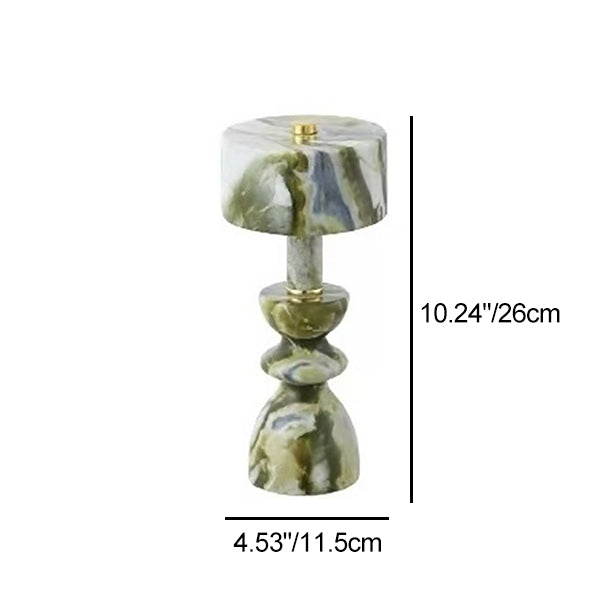 Lampada da Tavolo LED USB in Alluminio e Marmo Moderno Minimalista