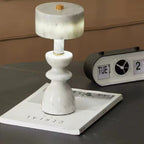 Lampada da Tavolo LED USB in Alluminio e Marmo Moderno Minimalista