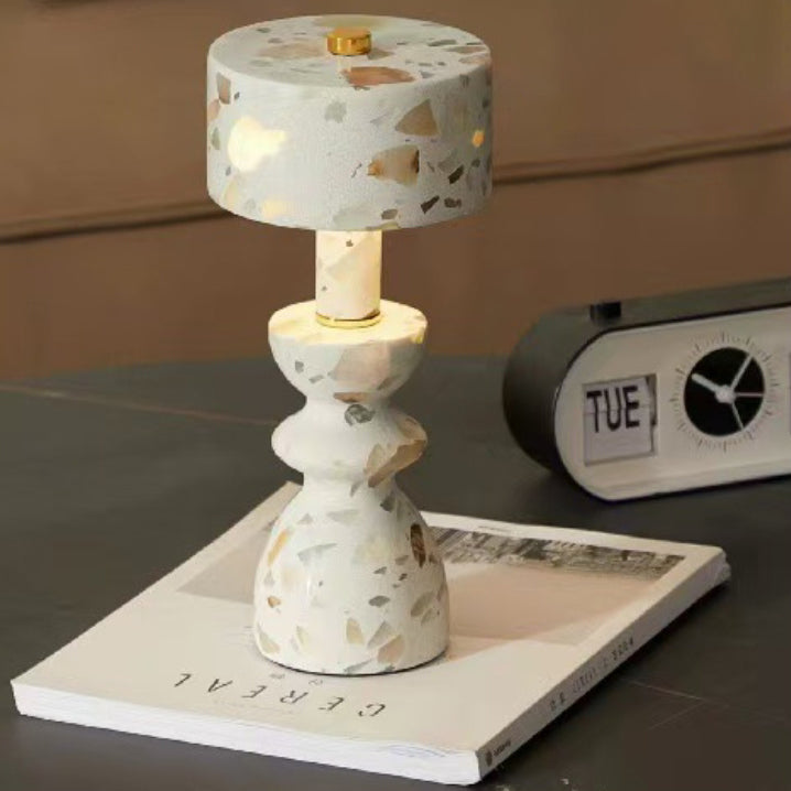 Lampada da Tavolo LED USB in Alluminio e Marmo Moderno Minimalista