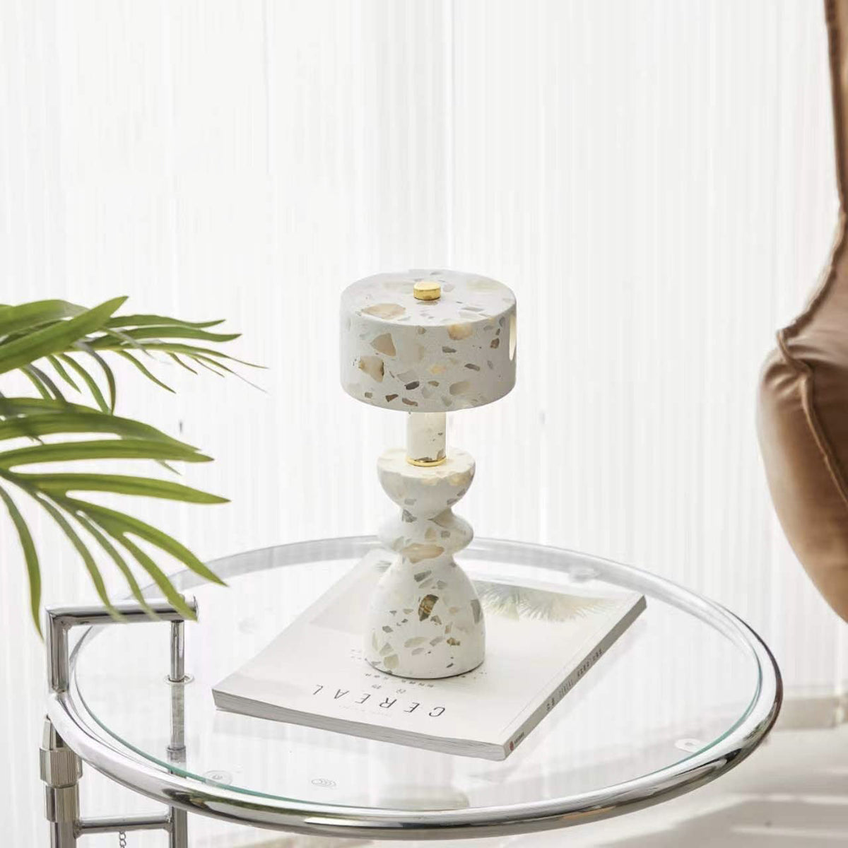 Lampada da Tavolo LED USB in Alluminio e Marmo Moderno Minimalista