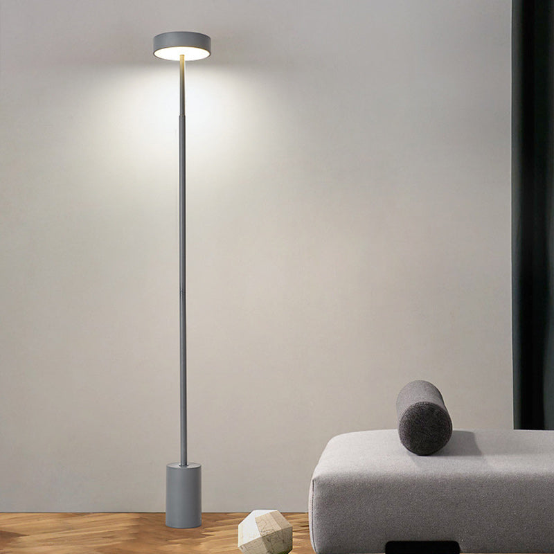 Lampada da Terra LED Rotonda in Ferro Scandinava Contemporanea per Camera da Letto