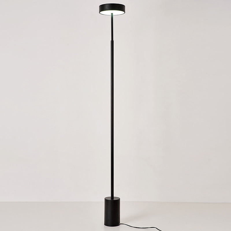 Lampada da Terra LED Rotonda in Ferro Scandinava Contemporanea per Camera da Letto