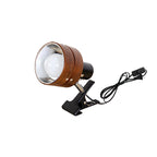 Lampada da Tavolo Tradizionale Giapponese a Clip Rotonda in Legno Ferro Acrilico con 1 Luce per Camera da Letto