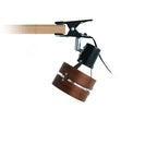 Lampada da Tavolo Tradizionale Giapponese a Clip Rotonda in Legno Ferro Acrilico con 1 Luce per Camera da Letto