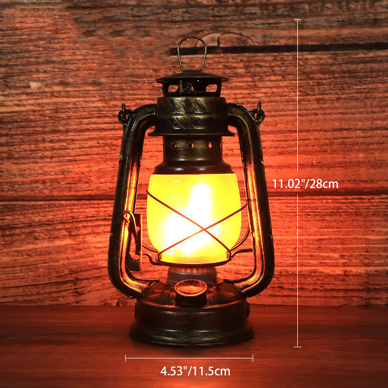 Lampada da Tavolo Tradizionale Vintage Rotonda a Forma di Cavallo in Ferro Acrilico LED per Soggiorno