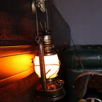 Lampada da Tavolo Tradizionale Vintage Rotonda a Forma di Cavallo in Ferro Acrilico LED per Soggiorno