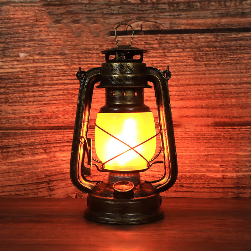 Lampada da Tavolo Tradizionale Vintage Rotonda a Forma di Cavallo in Ferro Acrilico LED per Soggiorno