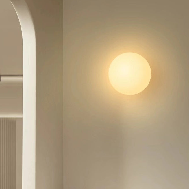 Lampada da Parete a Sfera in Vetro Minimalista Moderna con 1 Luce per Soggiorno