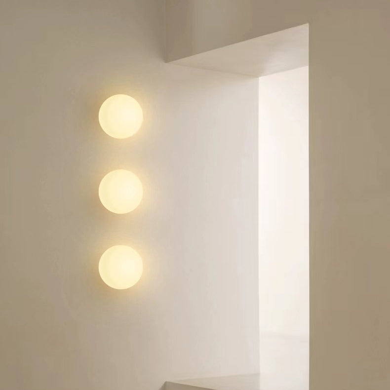 Lampada da Parete a Sfera in Vetro Minimalista Moderna con 1 Luce per Soggiorno