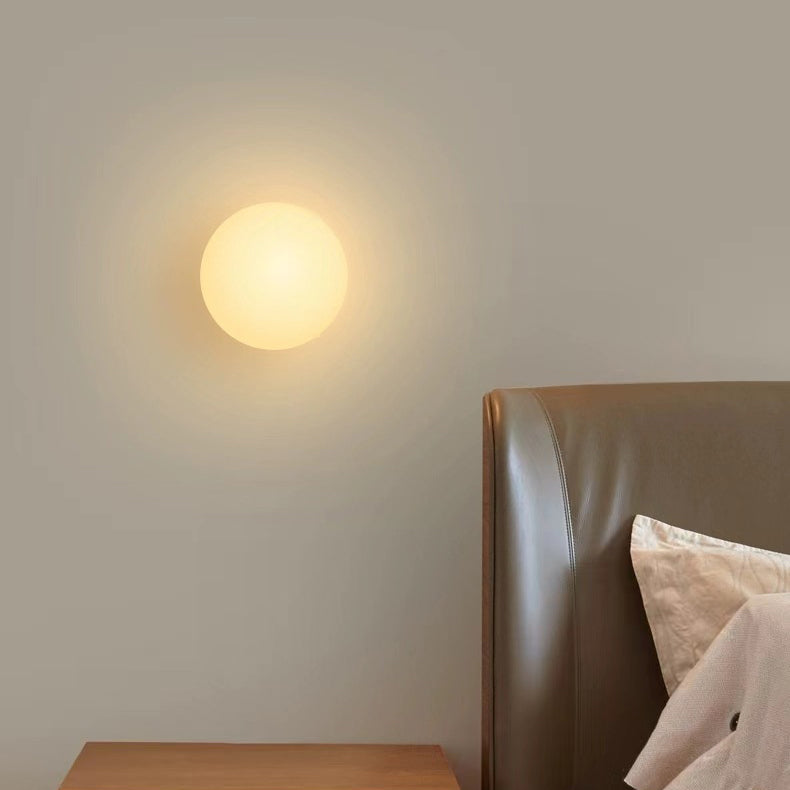Lampada da Parete a Sfera in Vetro Minimalista Moderna con 1 Luce per Soggiorno