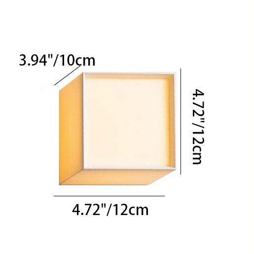 Lampada da Parete LED con Ombra in Tessuto Quadrata Tradizionale Giapponese per Soggiorno