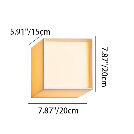Lampada da Parete LED con Ombra in Tessuto Quadrata Tradizionale Giapponese per Soggiorno
