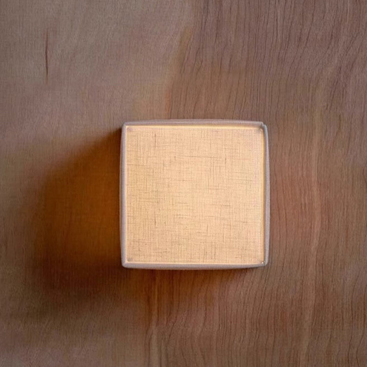Lampada da Parete LED con Ombra in Tessuto Quadrata Tradizionale Giapponese per Soggiorno