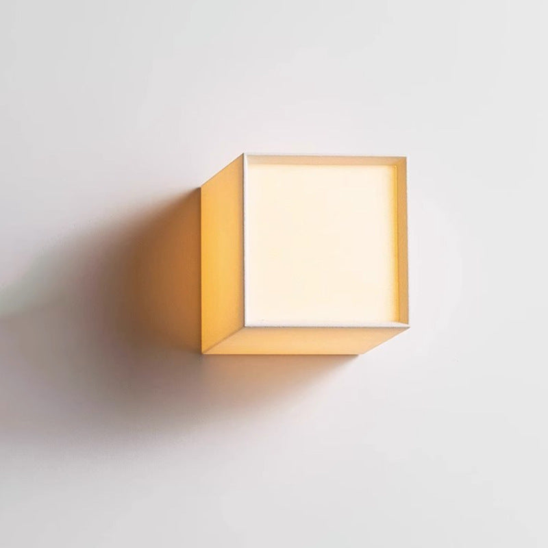 Lampada da Parete LED con Ombra in Tessuto Quadrata Tradizionale Giapponese per Soggiorno