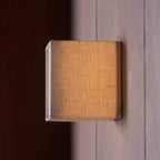 Lampada da Parete LED con Ombra in Tessuto Quadrata Tradizionale Giapponese per Soggiorno