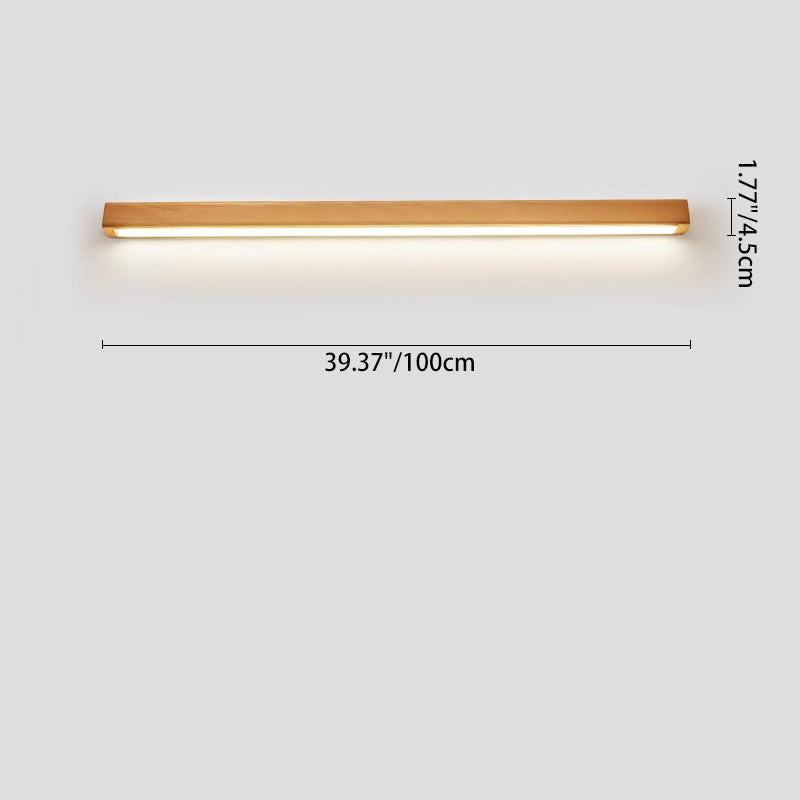 Lampada da parete LED a striscia in legno massello giapponese semplice