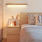 Lampada da parete LED a striscia in legno massello giapponese semplice