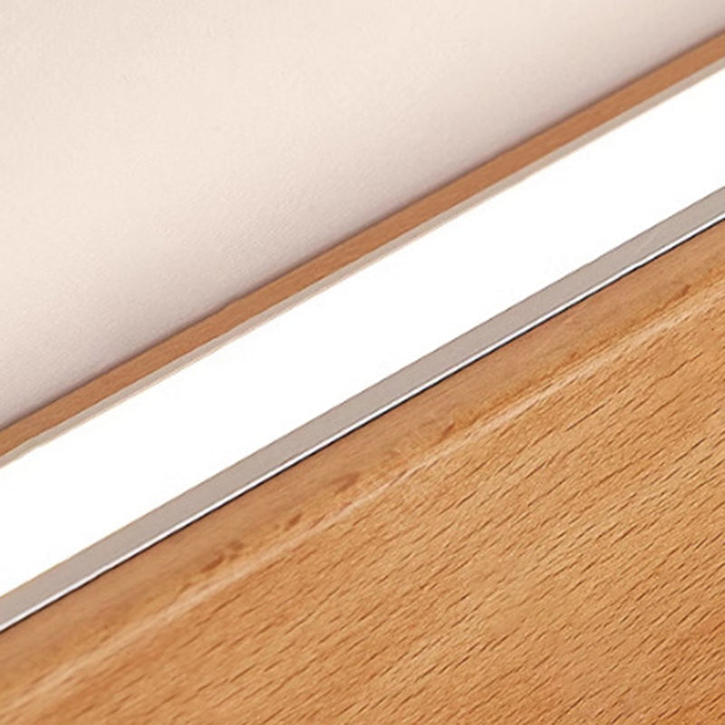 Lampada da parete LED a striscia in legno massello giapponese semplice
