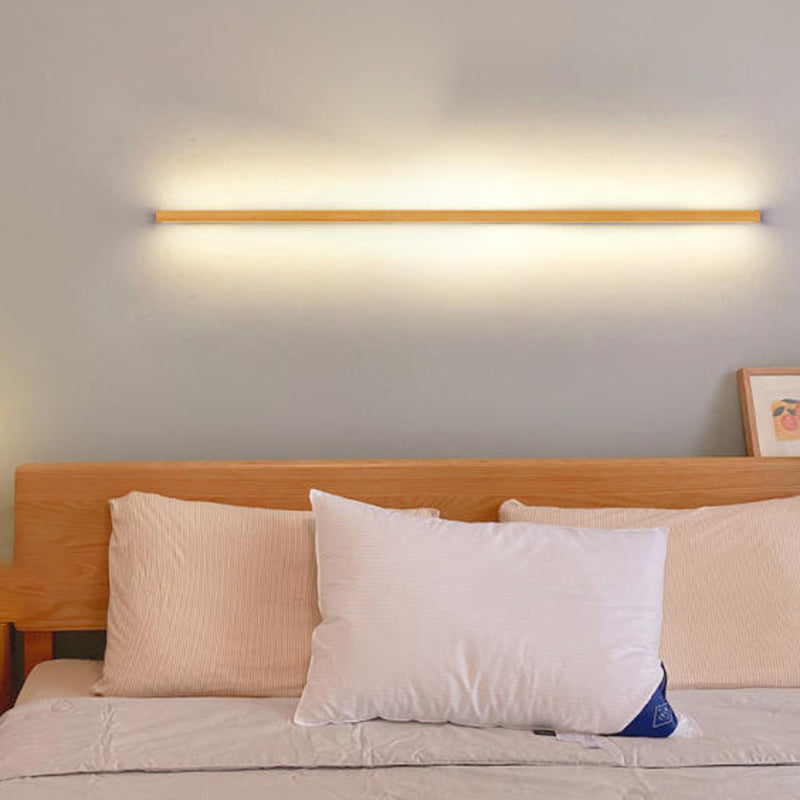 Lampada da parete LED a striscia in legno massello giapponese semplice