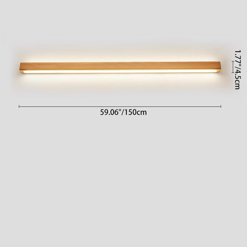 Lampada da parete LED a striscia in legno massello giapponese semplice